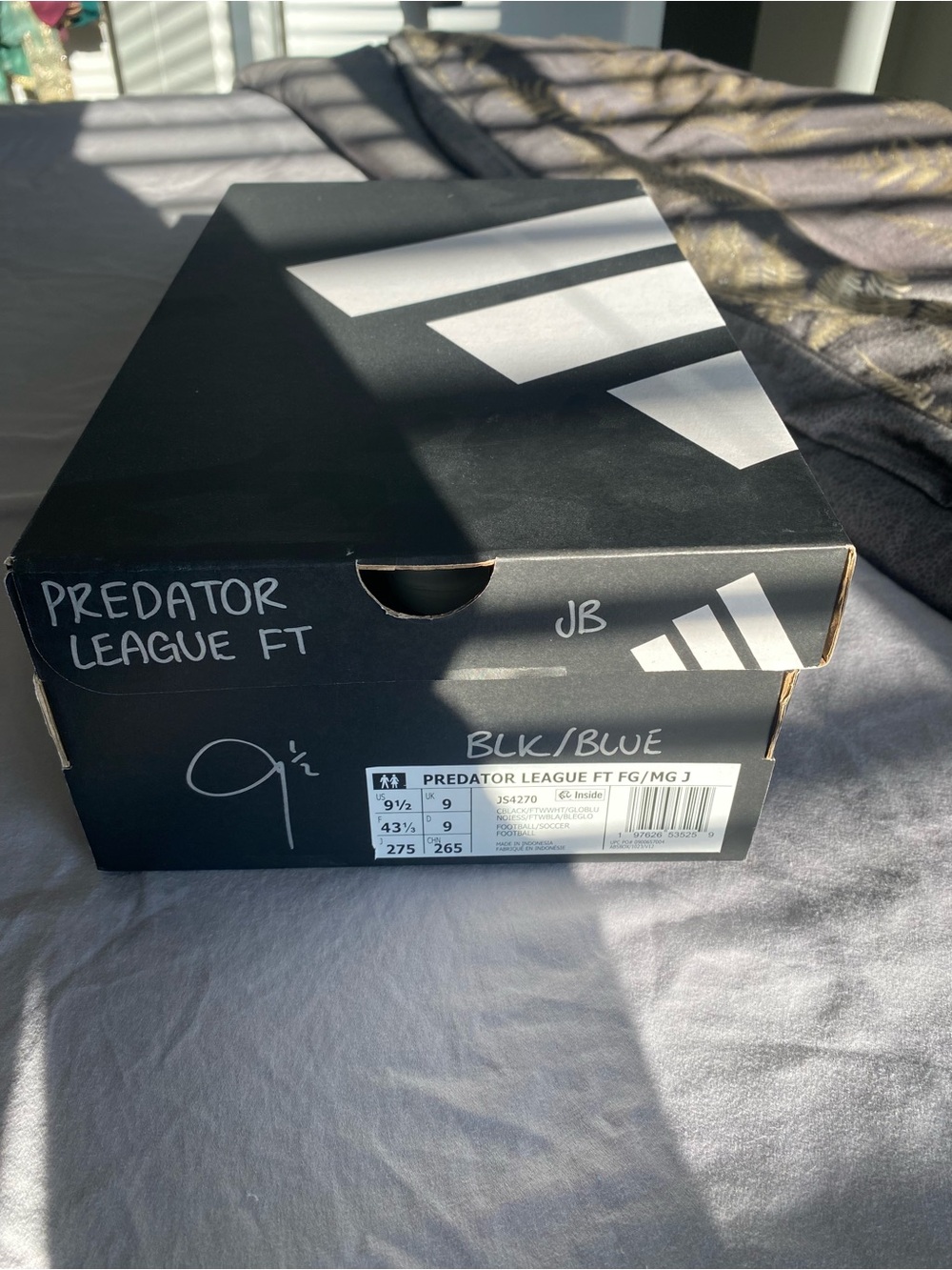 adidas Black and Blue Predator League FT Shoe Box